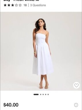 a new day White Strapless Midi Sundress